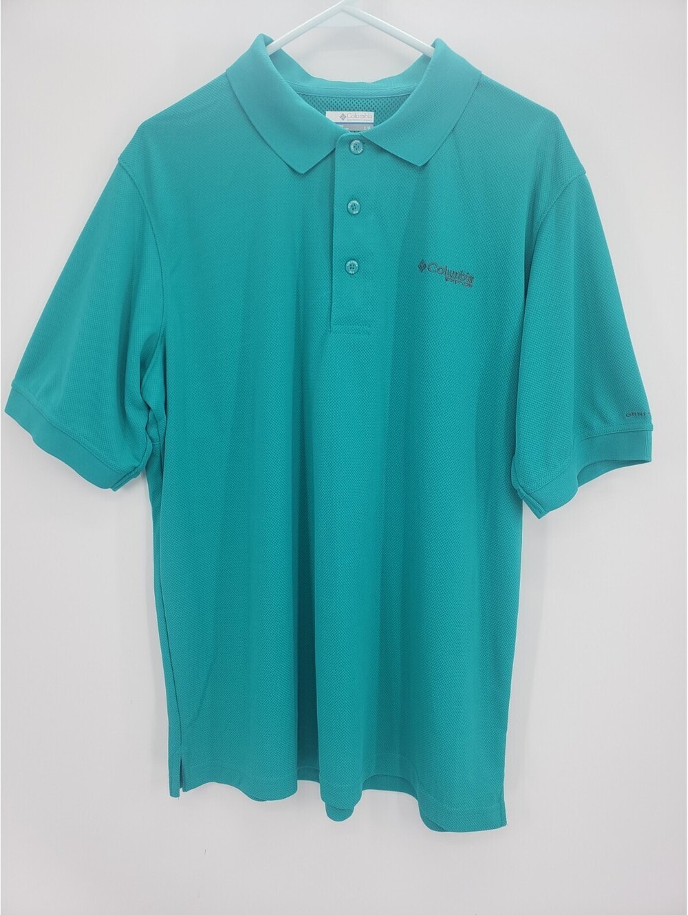 Columbia PFG Performance Polo Shirt Men's Large Green Vented Fishing Golf S/S